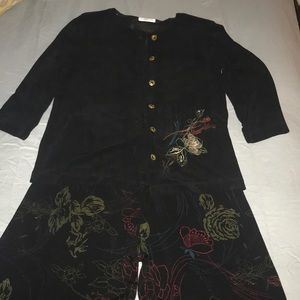 Pants with matching jacket.